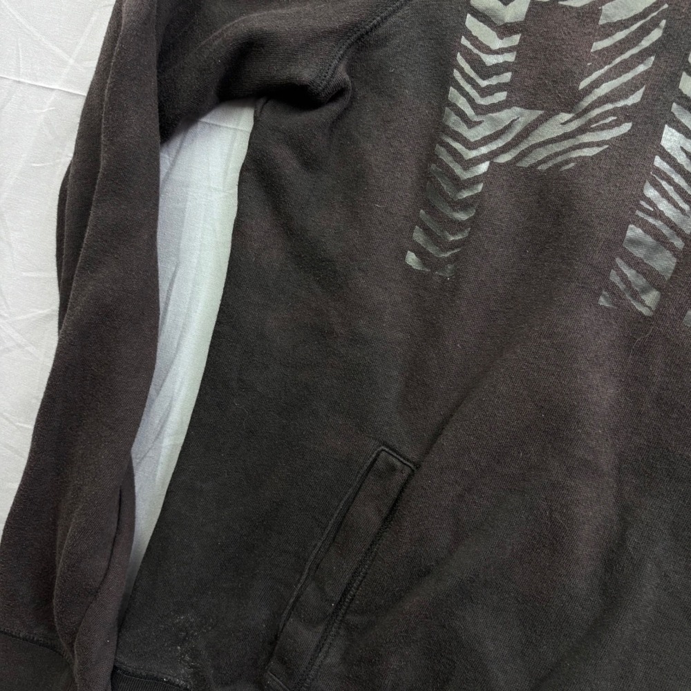Victorias Secret PINK Quarter Zip Sweatshirt Black Zebra Logo Pullover Women M - Picture 4 of 11